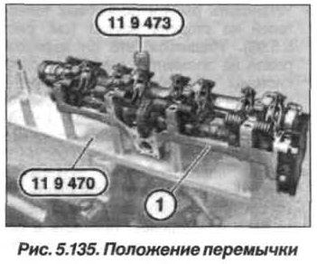 Рис. 5.135. Положение перемычки БМВ Х5 Е53 N62